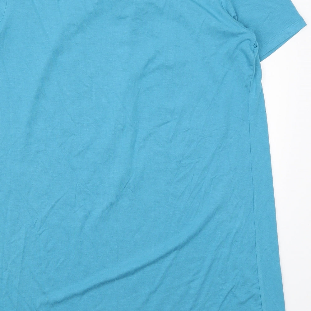 Damart Womens Blue  Viscose Basic T-Shirt Size 14 Round Neck