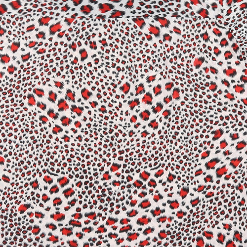 Cecilia Womens Red Animal Print Cotton Basic T-Shirt Size M Round Neck