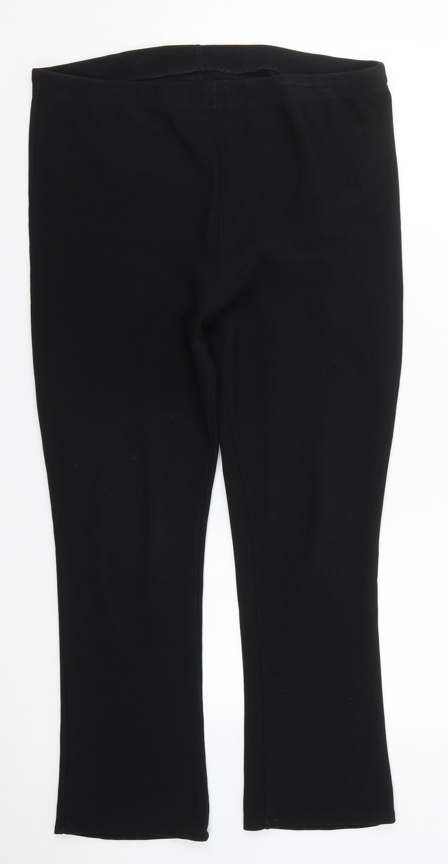 Preworn Womens Black  Polyester Trousers  Size 12 L25.5 in Regular