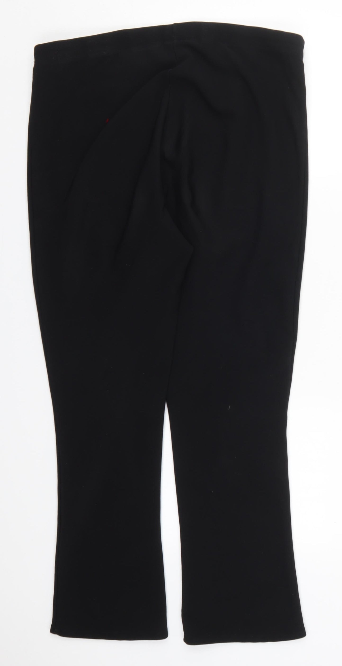 Preworn Womens Black  Polyester Trousers  Size 12 L25.5 in Regular