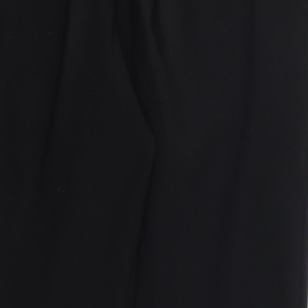 Preworn Womens Black  Polyester Trousers  Size 12 L25.5 in Regular