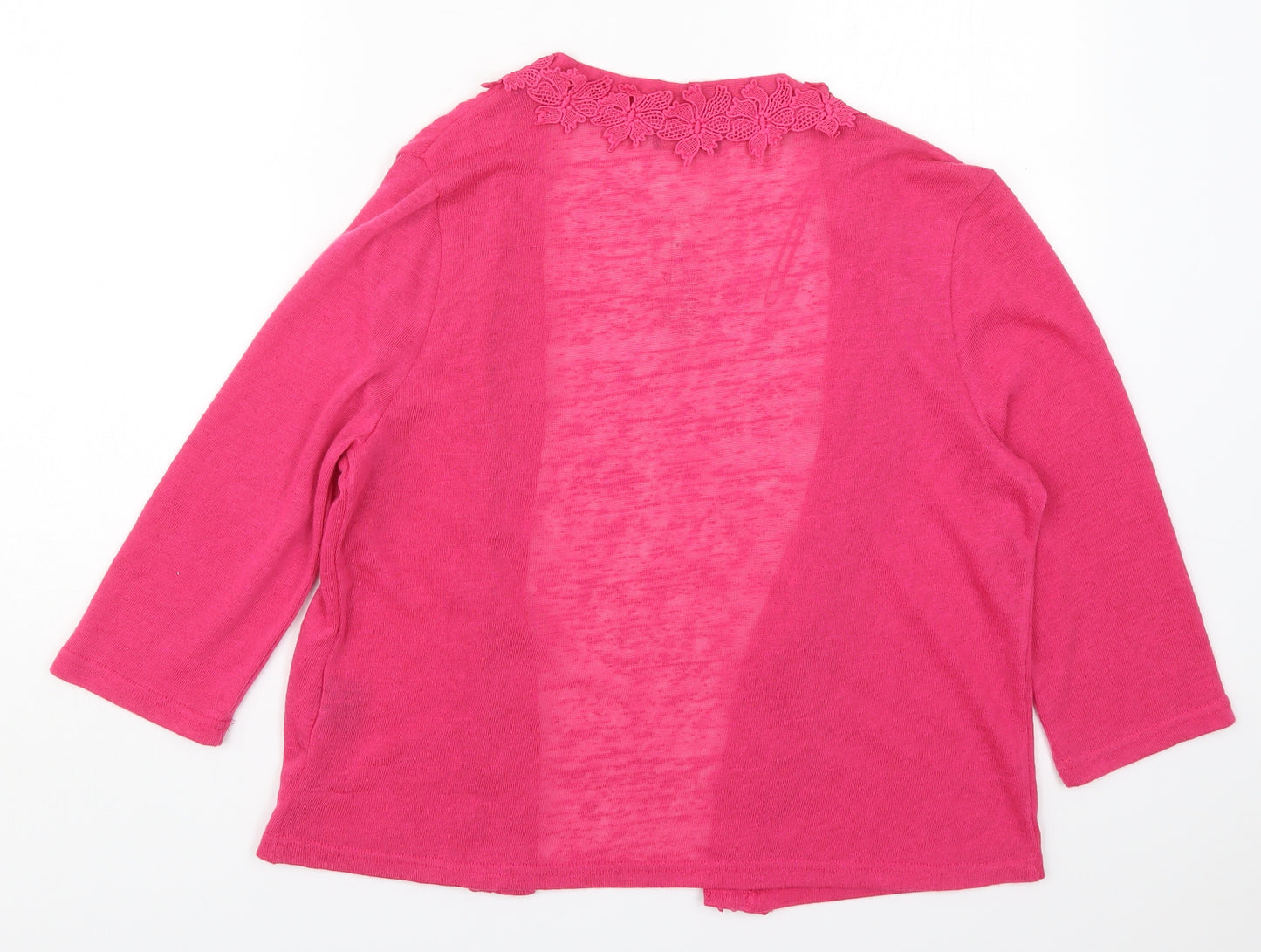 Anna Rose Womens Pink V-Neck  Polyester Cardigan Jumper Size L