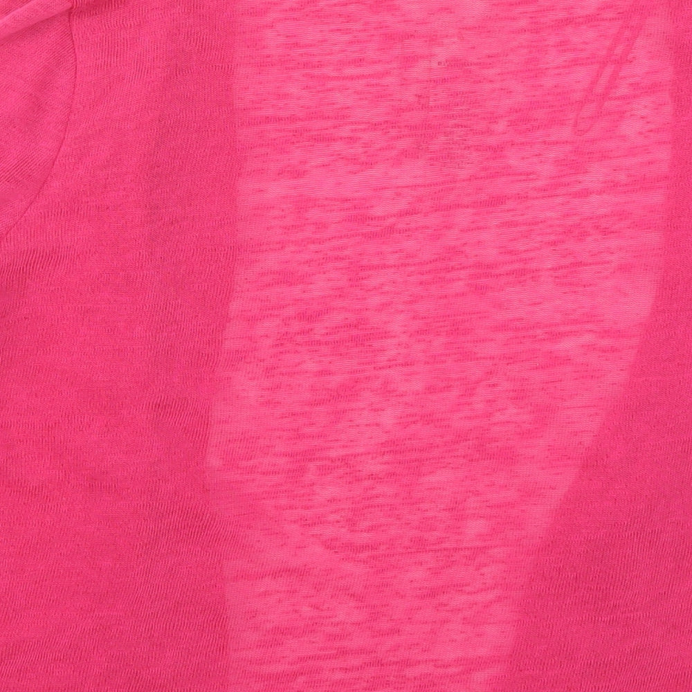 Anna Rose Womens Pink V-Neck  Polyester Cardigan Jumper Size L