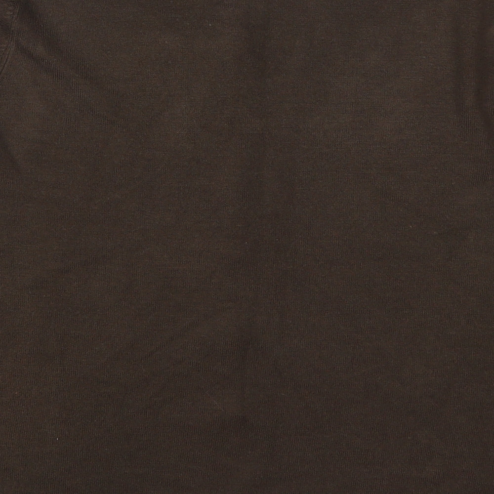 BHS Womens Brown Round Neck  Acrylic Cardigan Jumper Size 20