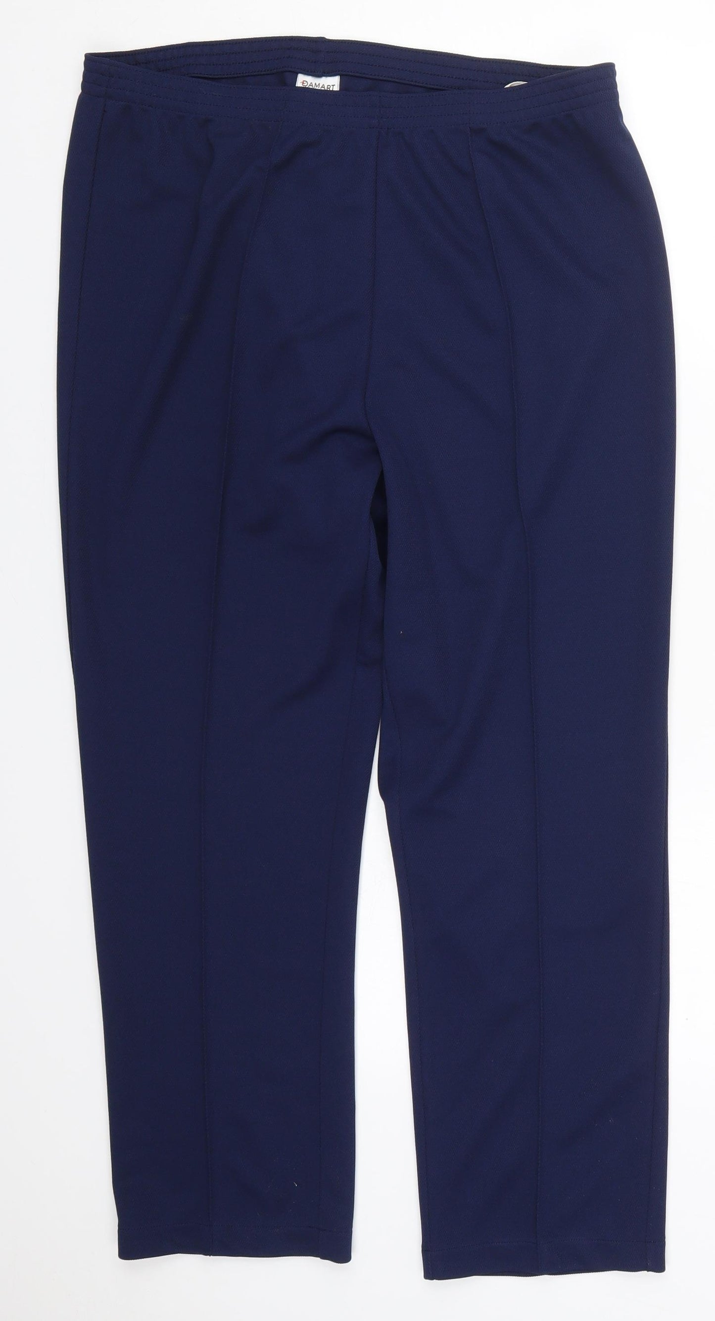 Damart Womens Blue  Polyester Trousers  Size 16 L28 in Regular