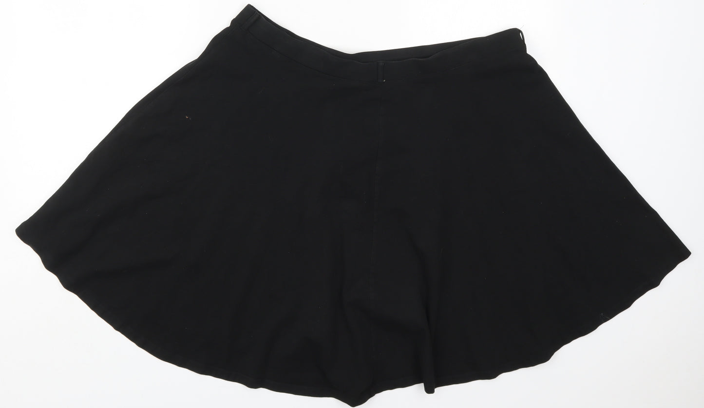 New Look Womens Black  Cotton Skater Skirt Size 20