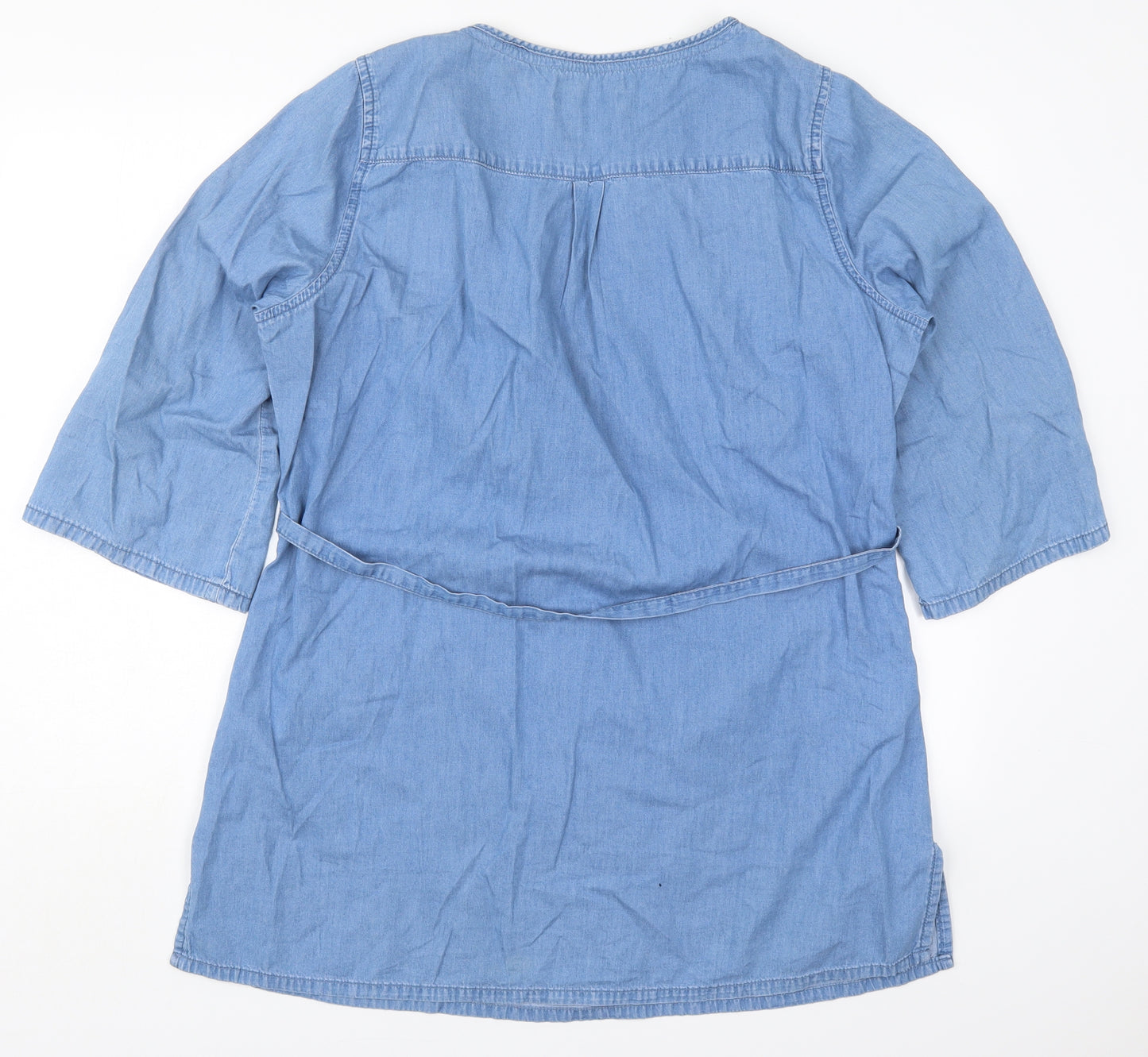 George Womens Blue  Cotton Basic Blouse Size 18 Round Neck