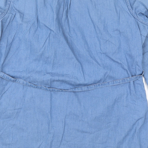George Womens Blue  Cotton Basic Blouse Size 18 Round Neck