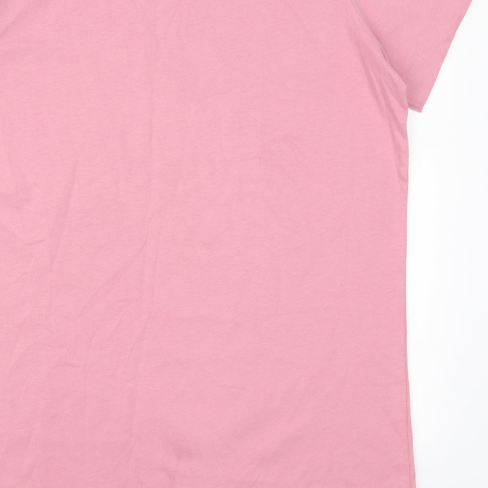 Nutmeg Womens Pink  Cotton Basic T-Shirt Size 12 Round Neck