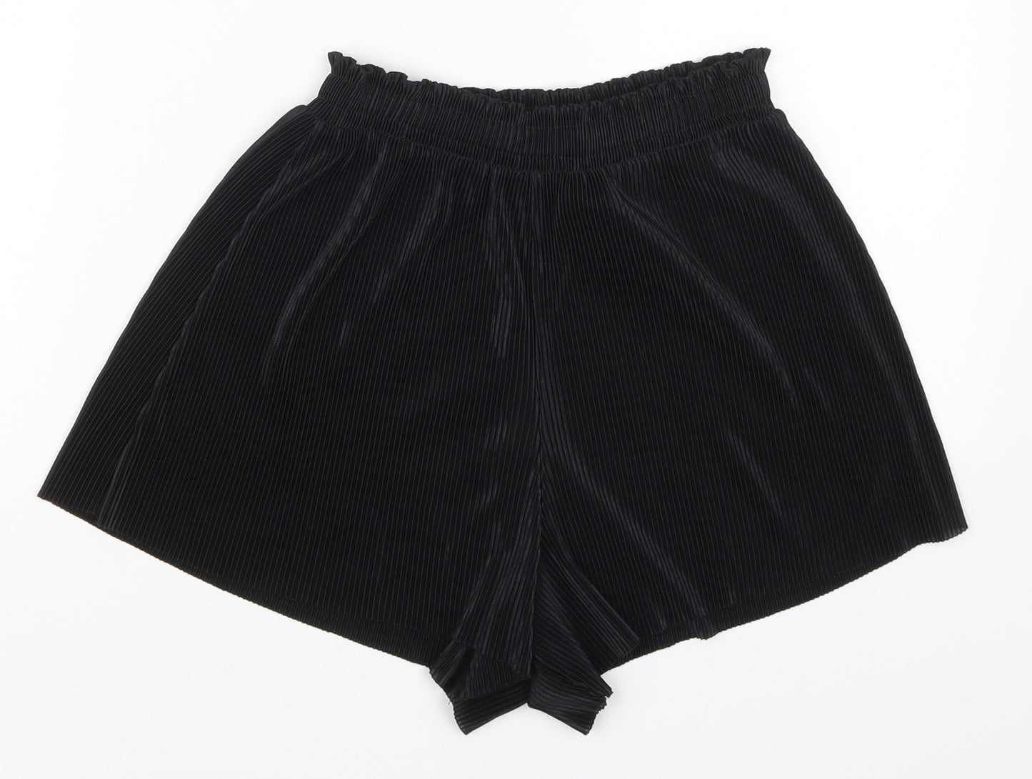 Zara Womens Black  Polyester Paperbag Shorts Size S  Regular
