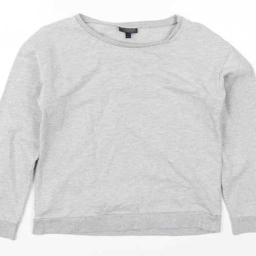 Topshop Womens Grey  Cotton Pullover Sweatshirt Size 8  Pullover