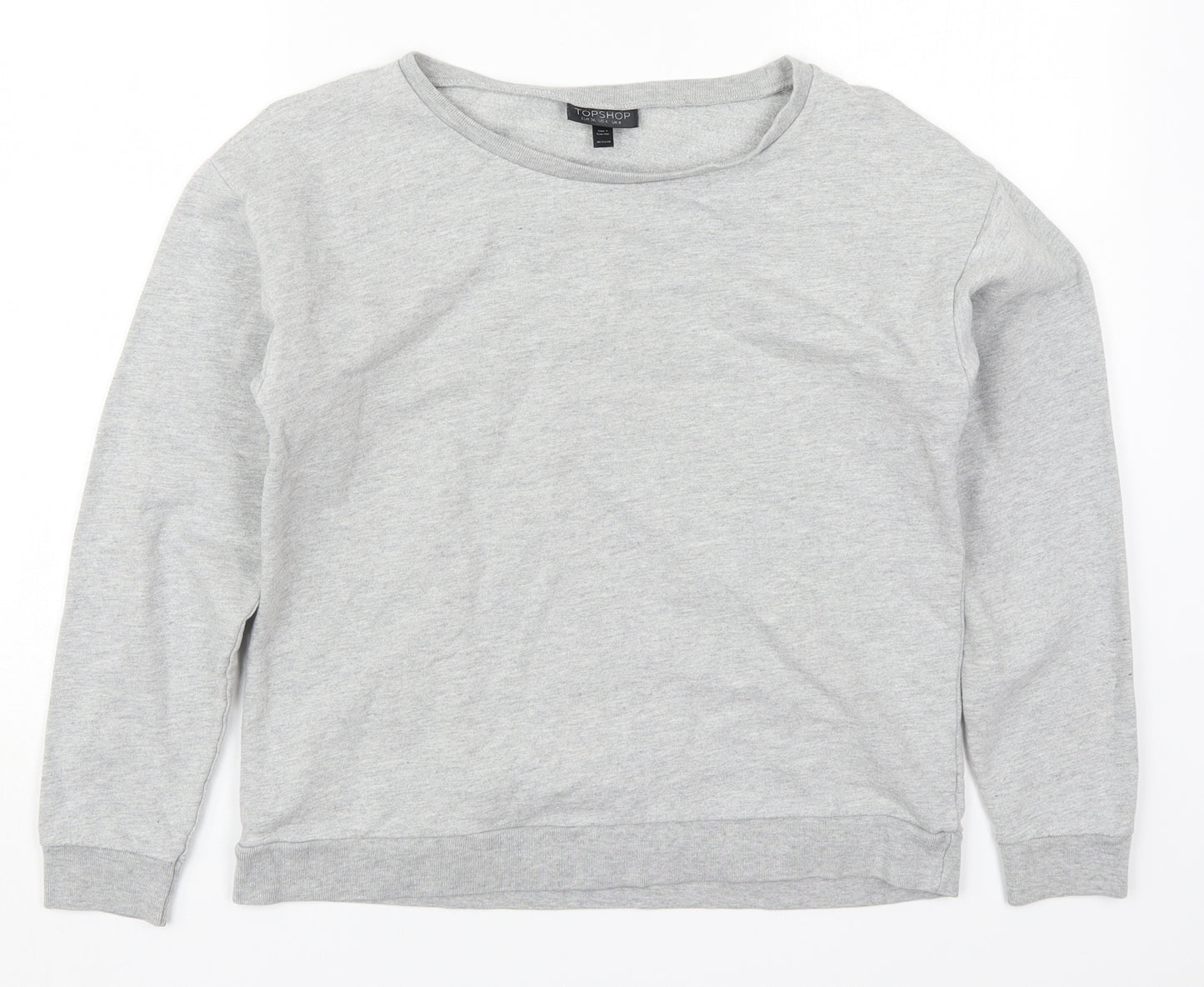 Topshop Womens Grey  Cotton Pullover Sweatshirt Size 8  Pullover