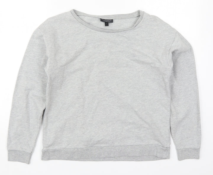 Topshop Womens Grey  Cotton Pullover Sweatshirt Size 8  Pullover