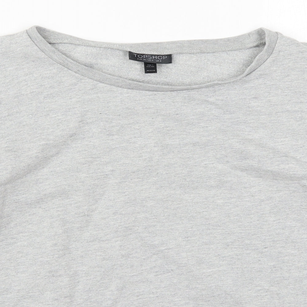 Topshop Womens Grey  Cotton Pullover Sweatshirt Size 8  Pullover