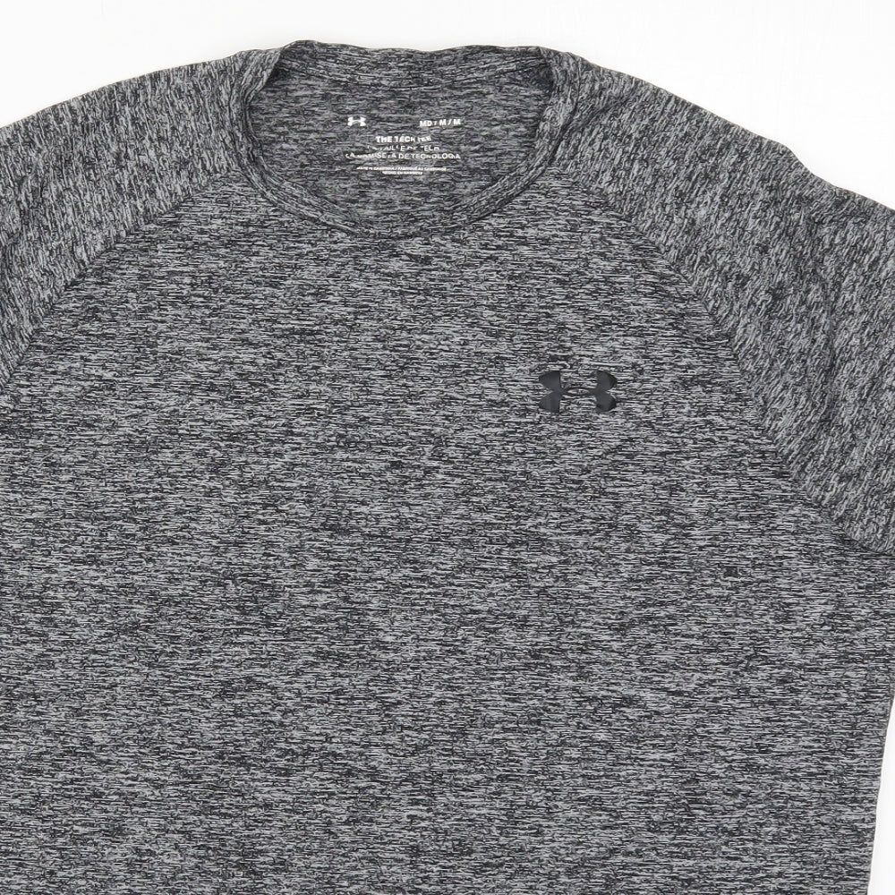 Under armour Mens Grey  Polyester Basic T-Shirt Size M Round Neck Pullover