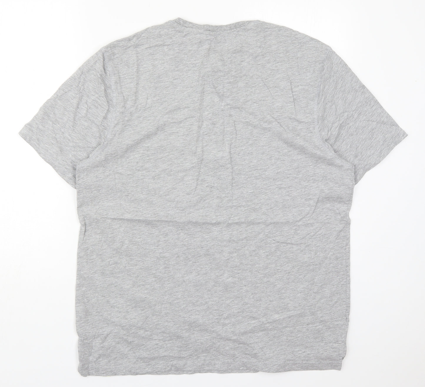 F&F Mens Grey  Cotton  T-Shirt Size L Henley