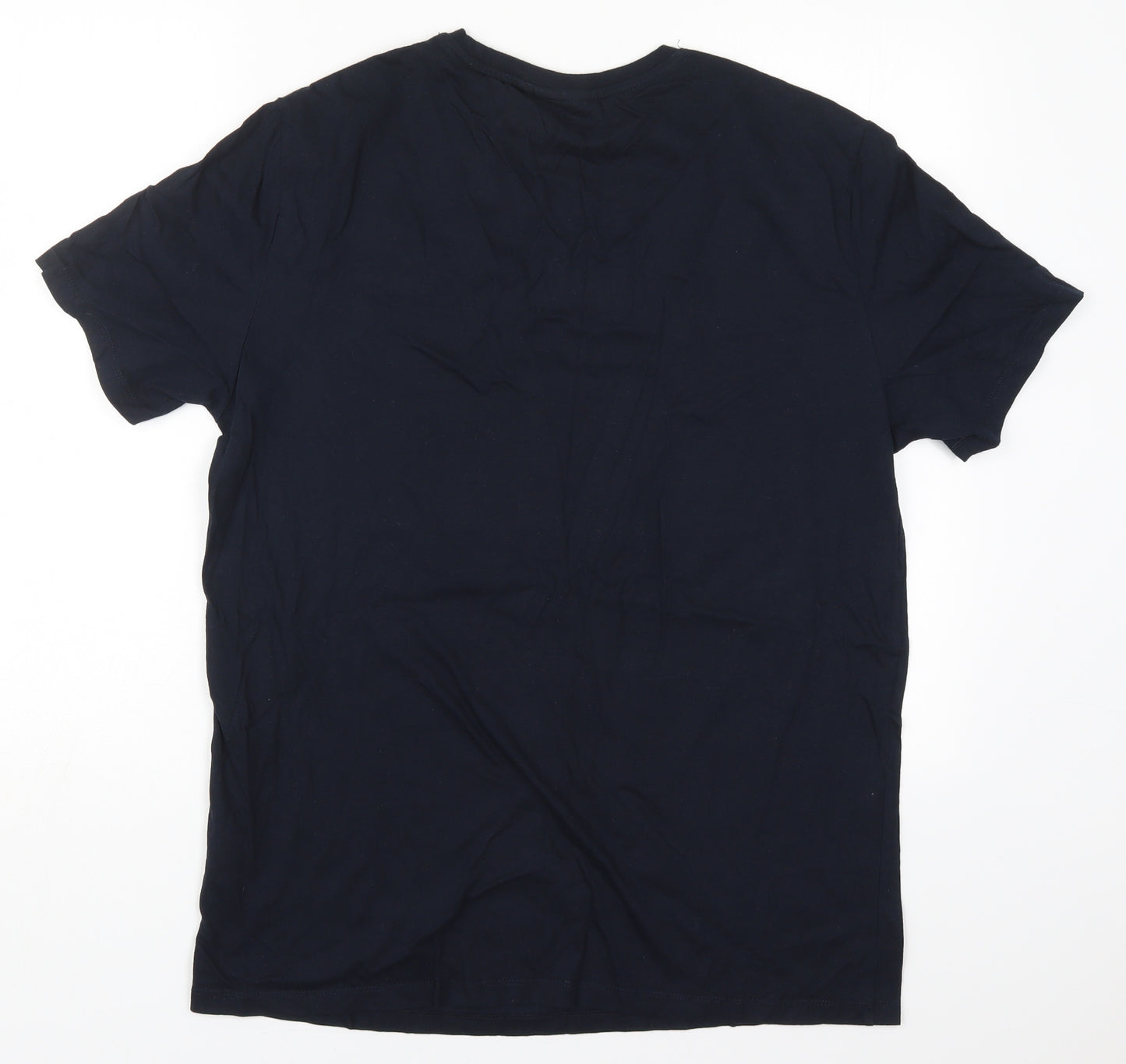 Pep&Co Mens Blue  Cotton  T-Shirt Size L Crew Neck  - Raqmones