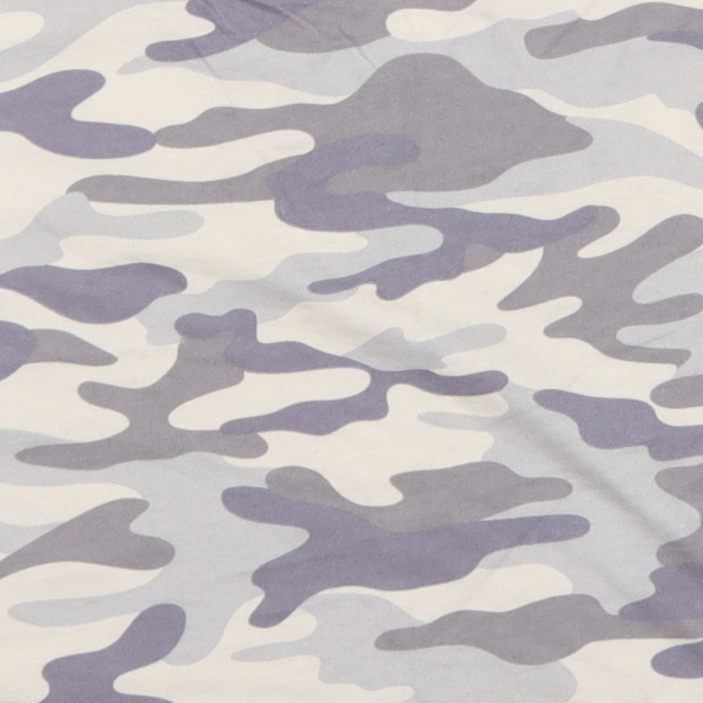915 Generation Girls Grey Camouflage Cotton Cropped T-Shirt Size 10-11 Years Crew Neck