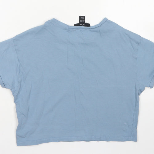 915 Generation Girls Blue  Cotton Cropped T-Shirt Size 10-11 Years Crew Neck