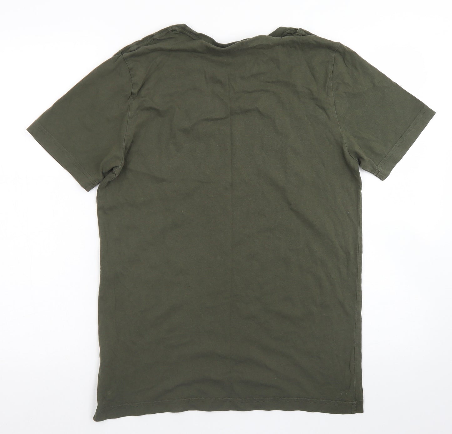 PUMA Mens Green  Cotton  T-Shirt Size M Crew Neck