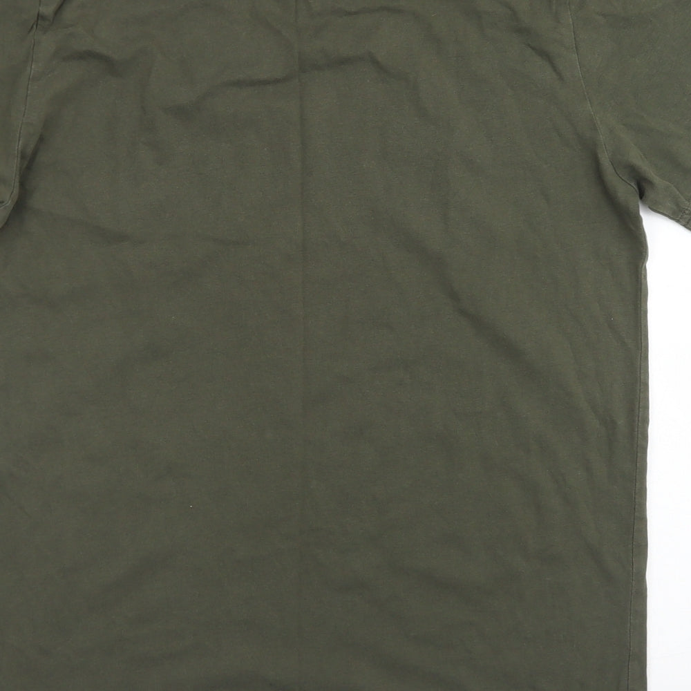 PUMA Mens Green  Cotton  T-Shirt Size M Crew Neck