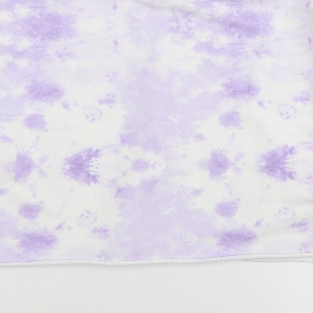 George Girls Purple  Cotton Pullover Sweatshirt Size 12-13 Years   - Tie Dye, Cropped
