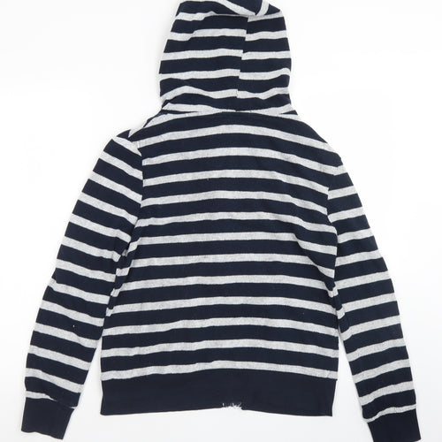 Atmosphere Womens Blue Striped Cotton Full Zip Hoodie Size 12  Zip
