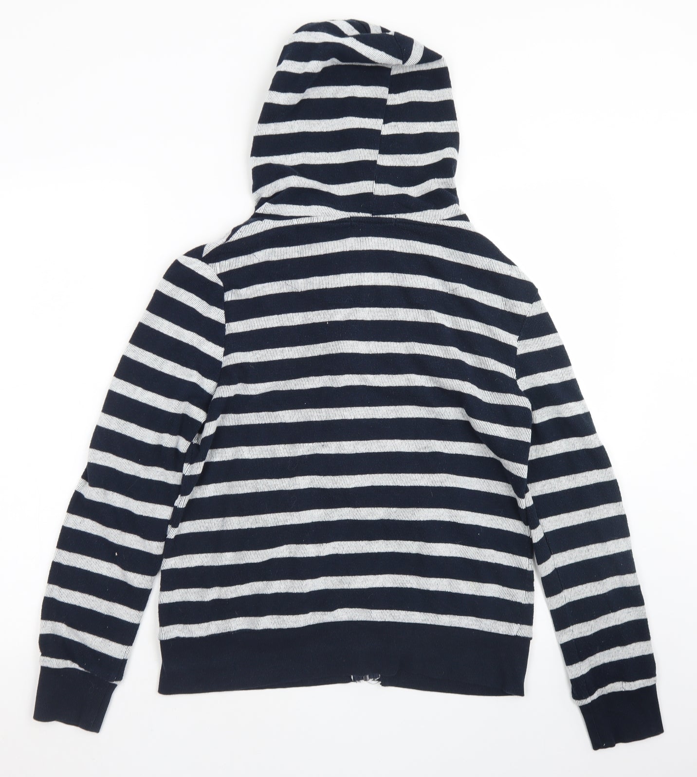 Atmosphere Womens Blue Striped Cotton Full Zip Hoodie Size 12  Zip