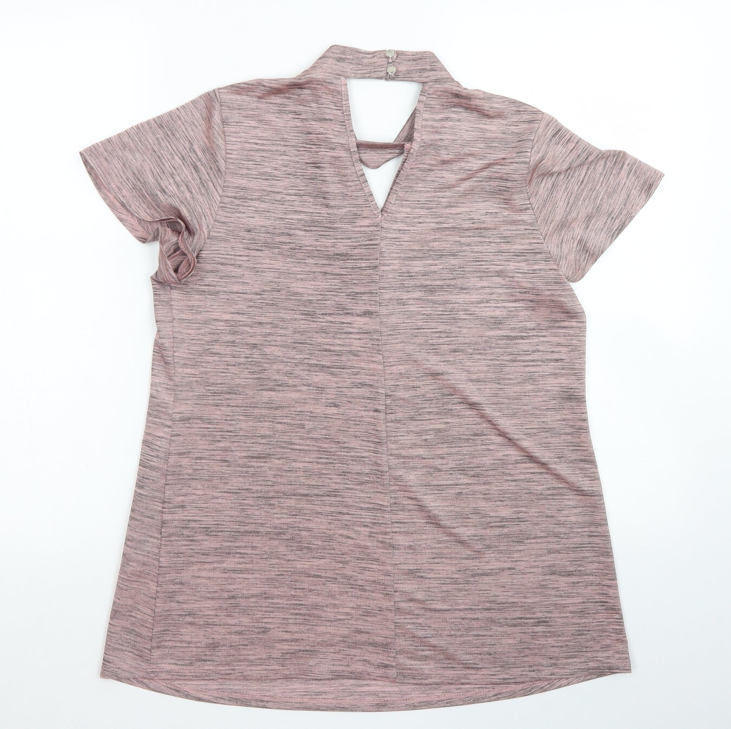 George Womens Pink  Polyester Basic Blouse Size 12 Crew Neck