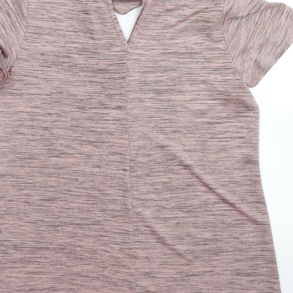 George Womens Pink  Polyester Basic Blouse Size 12 Crew Neck