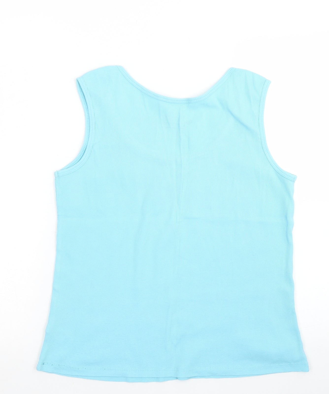 BHS Womens Blue  Cotton Basic Tank Size 14 Round Neck
