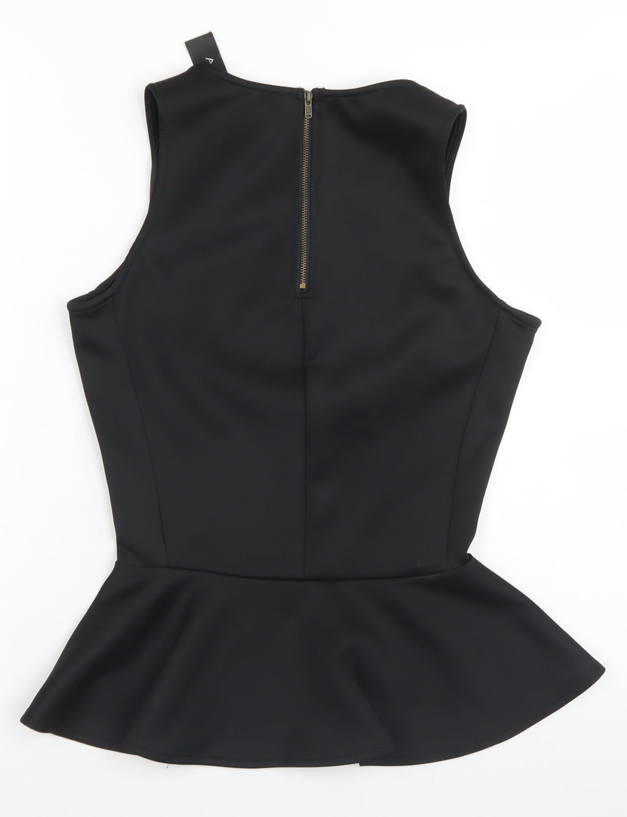 AX Paris Womens Black  Polyester Basic Blouse Size 8 Round Neck - Peplum