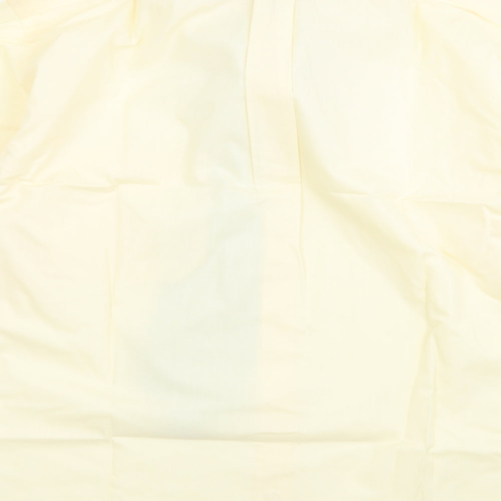 Tom Hagan Mens Yellow  Polyester  Dress Shirt Size 16.5 Collared Button - With Tie