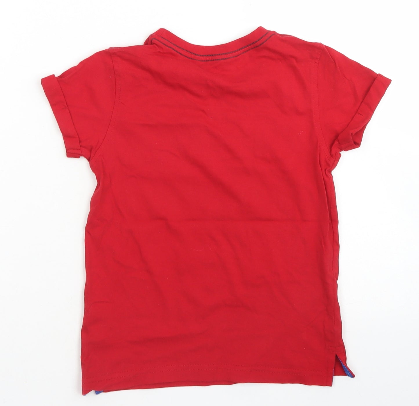 George Boys Red  Cotton Basic T-Shirt Size 6-7 Years Crew Neck  - Chicago
