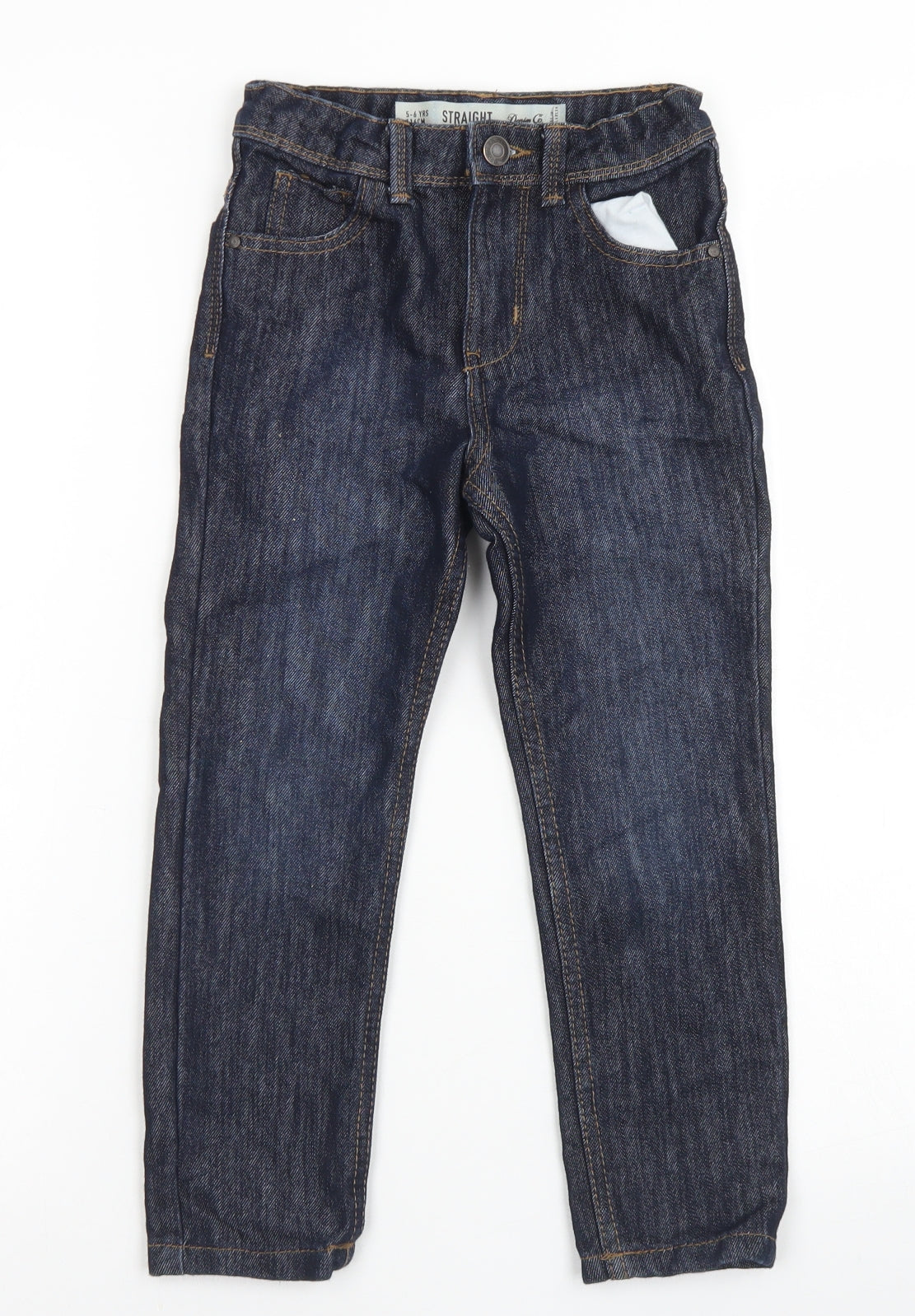 Denim Co Boys Blue  Cotton Straight Jeans Size 5-6 Years  Regular Button