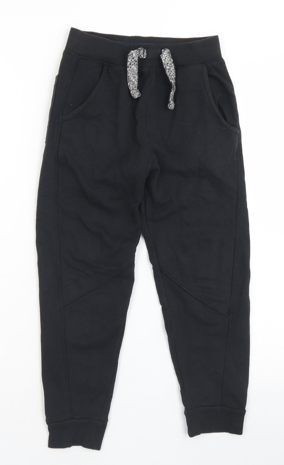 Nutmeg Boys Black  Cotton Jogger Trousers Size 6-7 Years  Regular Drawstring