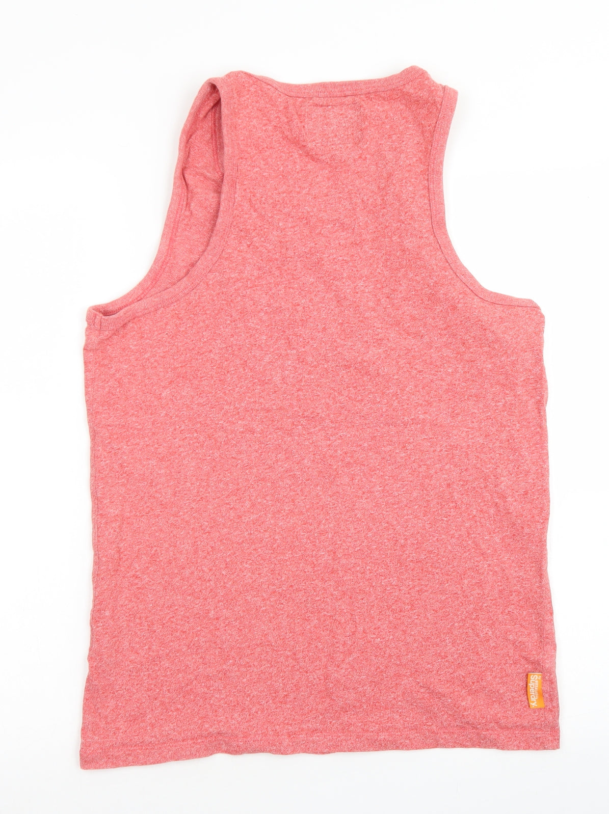 Superdry Mens Orange  Cotton  T-Shirt Size L Round Neck  - Tank Top