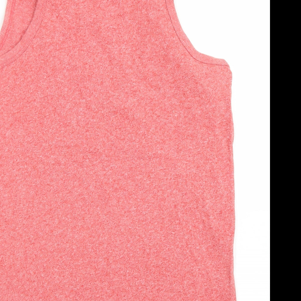 Superdry Mens Orange  Cotton  T-Shirt Size L Round Neck  - Tank Top