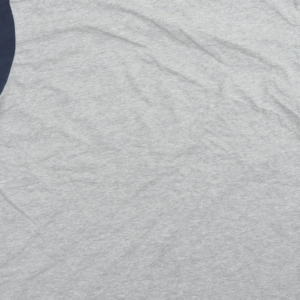 Bench Mens Grey Colourblock Cotton  T-Shirt Size L Crew Neck