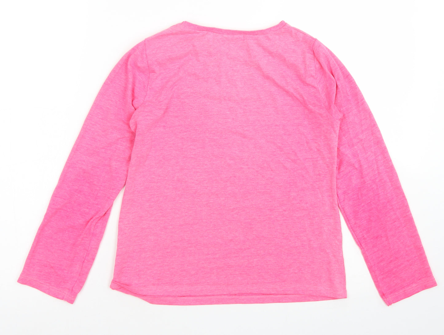 George Girls Pink  Cotton Basic T-Shirt Size 9-10 Years Crew Neck