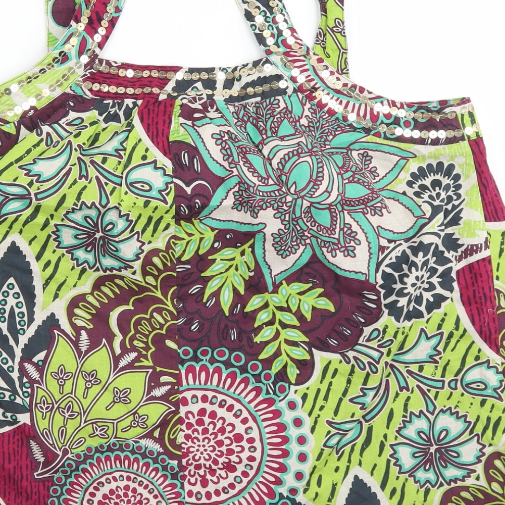 NEXT Womens Purple Paisley Cotton Camisole Blouse Size 14 Round Neck
