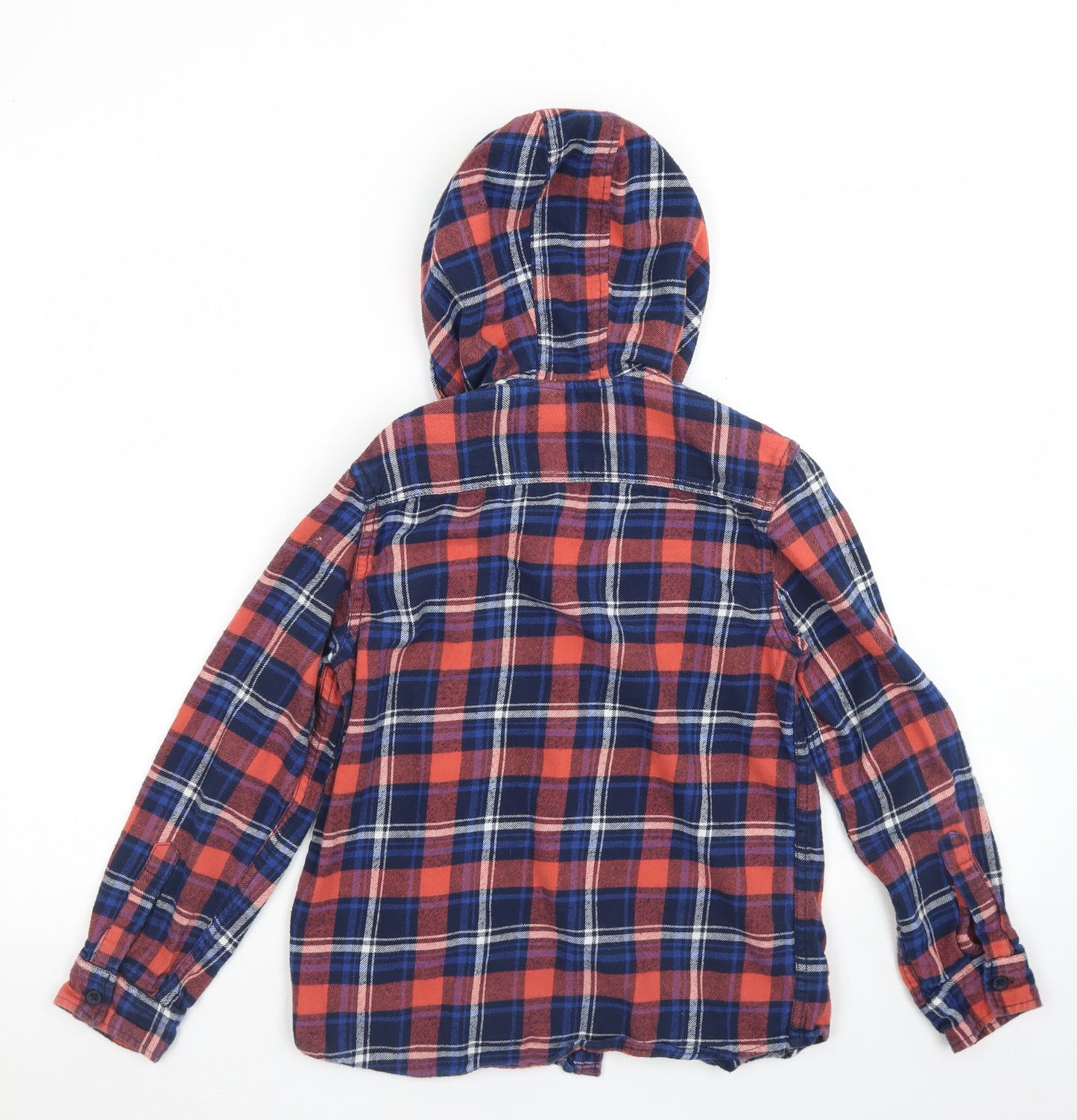 George Boys Blue Plaid  Shirt Jacket Jacket Size 10-11 Years  Button