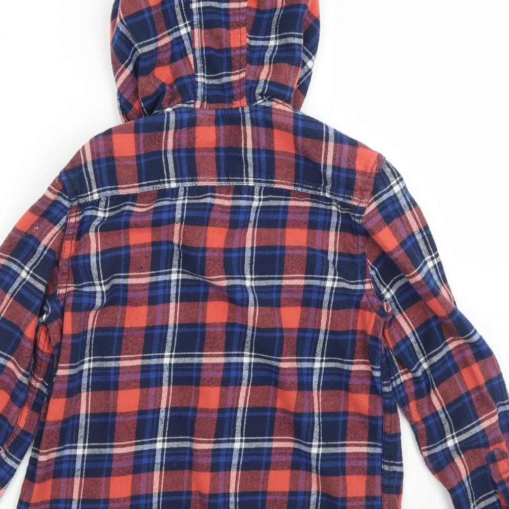 George Boys Blue Plaid  Shirt Jacket Jacket Size 10-11 Years  Button
