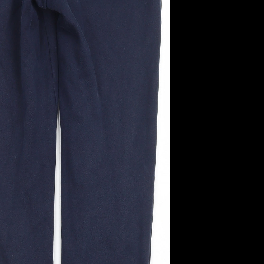 adidas Womens Blue  Cotton Jogger Trousers Size 14 L25 in Regular Drawstring
