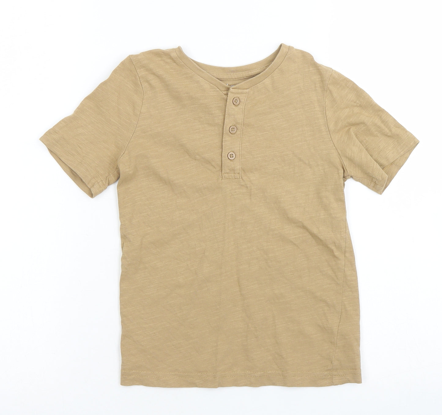 TU Boys Brown  Cotton Basic T-Shirt Size 5 Years Henley