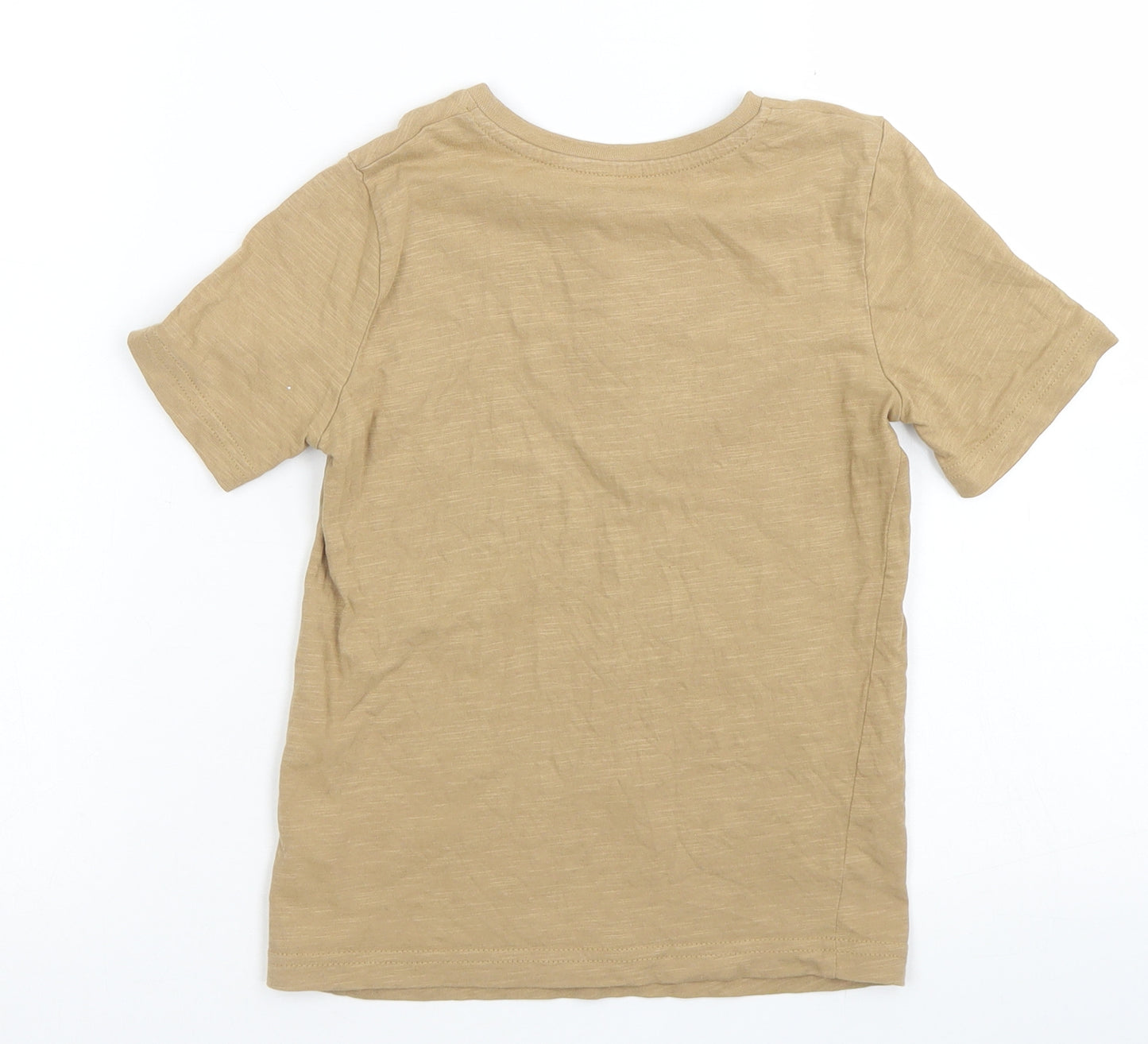 TU Boys Brown  Cotton Basic T-Shirt Size 5 Years Henley