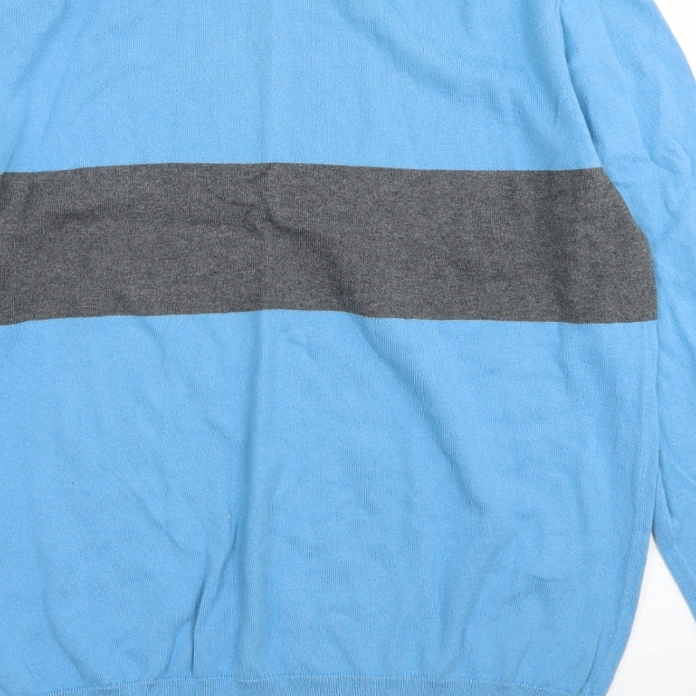 Gap Mens Blue Crew Neck  Cotton Pullover Jumper Size L