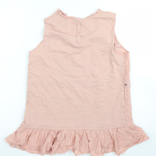 NEXT Womens Pink  Cotton Basic Blouse Size 12 Round Neck