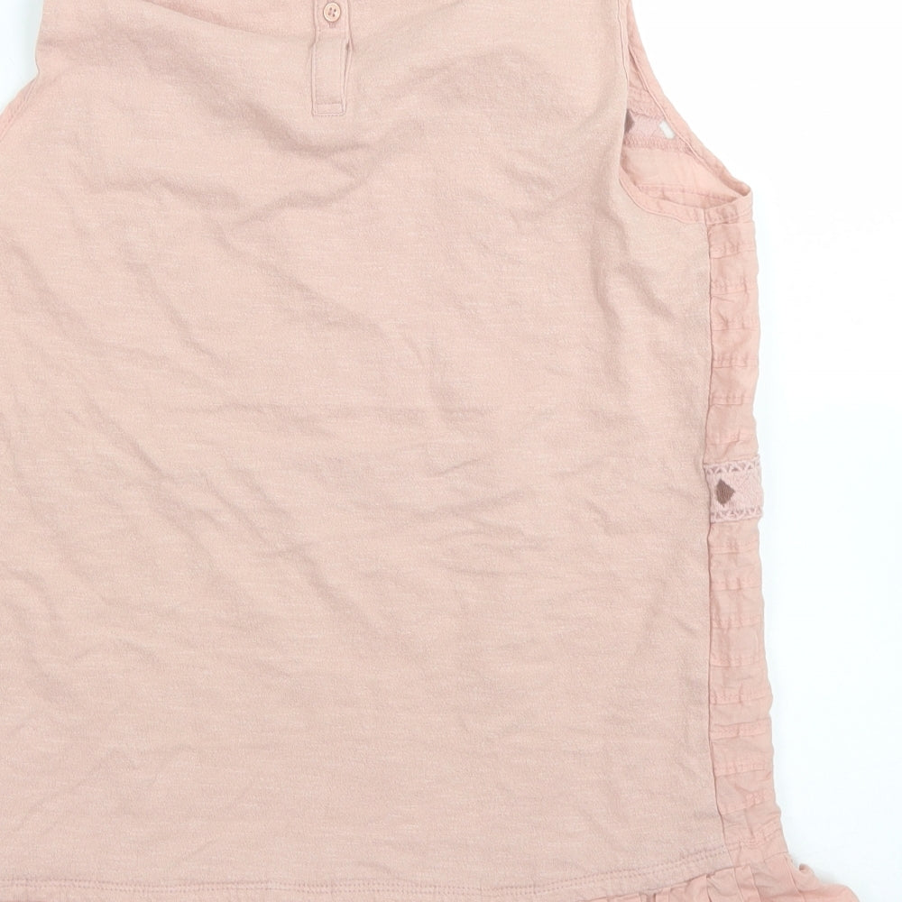 NEXT Womens Pink  Cotton Basic Blouse Size 12 Round Neck