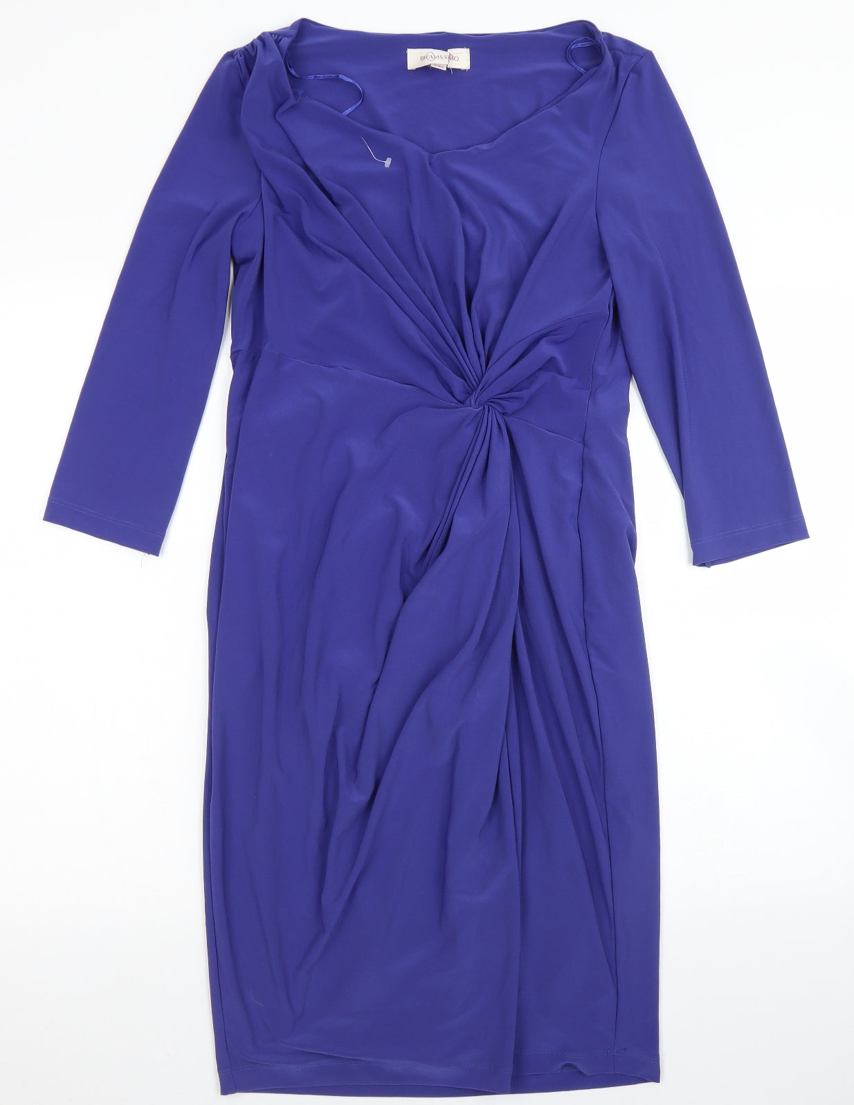 Bravissimo Womens Blue  Viscose Pencil Dress  Size 12  Scoop Neck